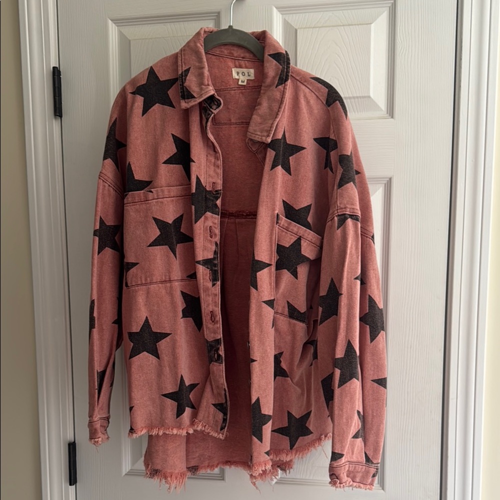 POL Pink and Black Star Jacket